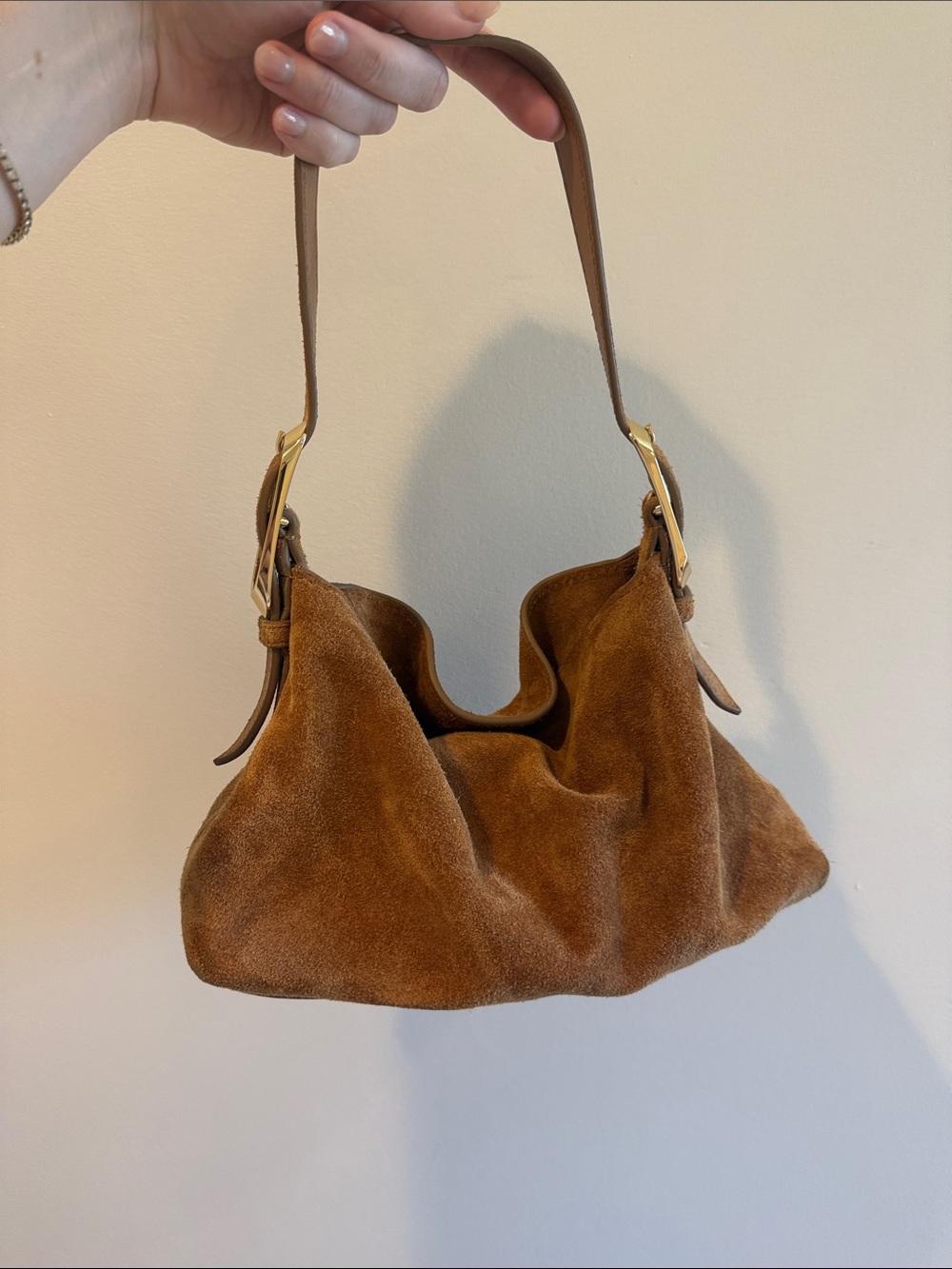 J. Crew Berkeley small shoulder bag in suede in sun-kissed ta - Picture 5 of 13